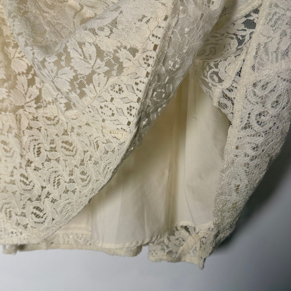 NWT Lauren Ralph Lauren Ivory Lace A-Line Skirt - Picture 5 of 9
